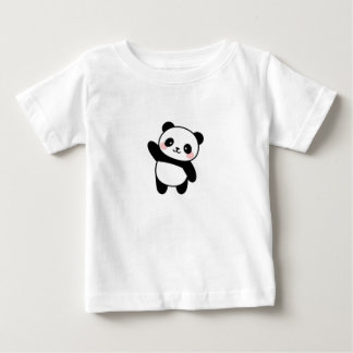 Camiseta De Bebé Ilustración de adorable panda kawaii saludando par