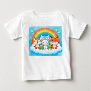 Camiseta De Bebé Ilustración de animal colorida
