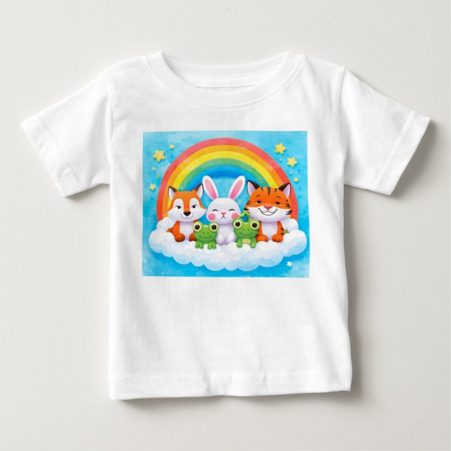 Camiseta De Bebé Ilustración de animal colorida (Anverso)