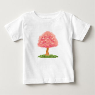 Camiseta De Bebé "Ilustracion de árbol rosado lindo - Naturaleza ac
