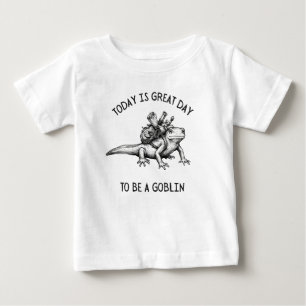 Camiseta De Bebé Ilustración de aventura de tritón en blanco y negr