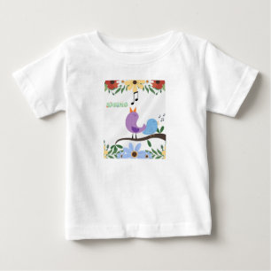 Camiseta De Bebé Ilustracion de aves y flores primavera