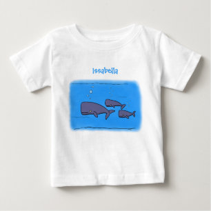 Camiseta De Bebé Ilustracion de ballenas personalizados migratorias