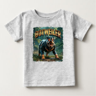 Camiseta De Bebé Ilustración de Botweiler – Rottweiler Robot Divert