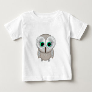 Camiseta De Bebé Ilustración de búho lindo de ojos verdes