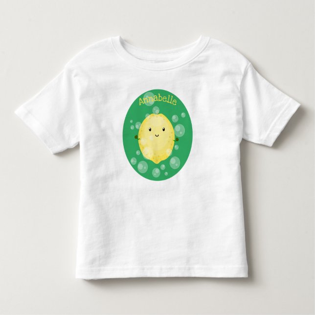 Camiseta De Bebé Ilustracion de burbujas de personalizado de limón (Anverso)