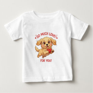 Camiseta De Bebé Ilustración de cachorro adorable con corazón