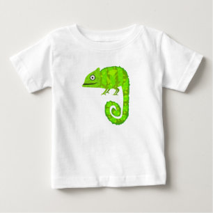 Camiseta De Bebé Ilustración de camaleón verde lindo Reptil tropica
