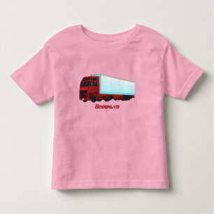 Camiseta De Bebé Ilustracion de camión de remolques rojos