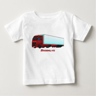 Camiseta De Bebé Ilustracion de camión de remolques rojos