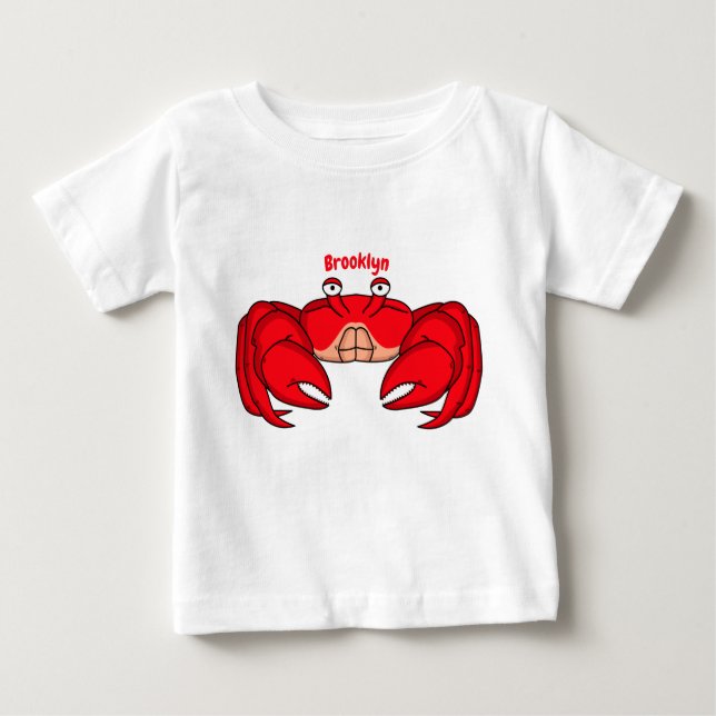 Camiseta De Bebé Ilustracion de cangrejo rojo (Anverso)
