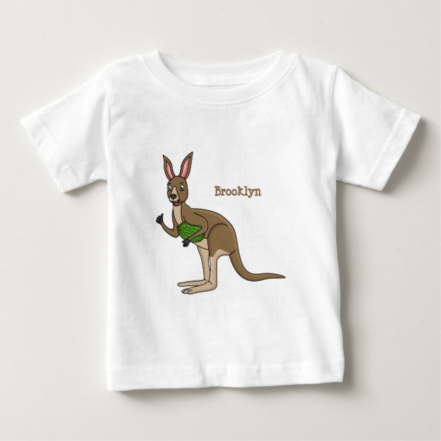 Camiseta De Bebé Ilustracion de canguro australiano bastante feliz (Anverso)