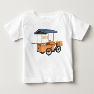 Camiseta De Bebé Ilustracion de carrito de comida para bicicletas p