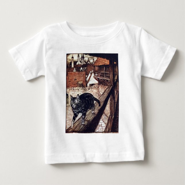 Camiseta De Bebé Ilustración de Castle Cat Rackham (Anverso)