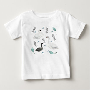 Camiseta De Bebé Ilustración de cisne de cuento de hadas Botánica f