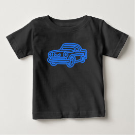 Camiseta De Bebé Ilustración de Coche Antiguo Azul
