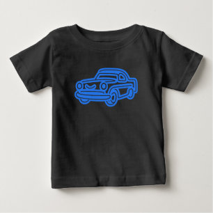 Camiseta De Bebé Ilustración de Coche Antiguo Azul