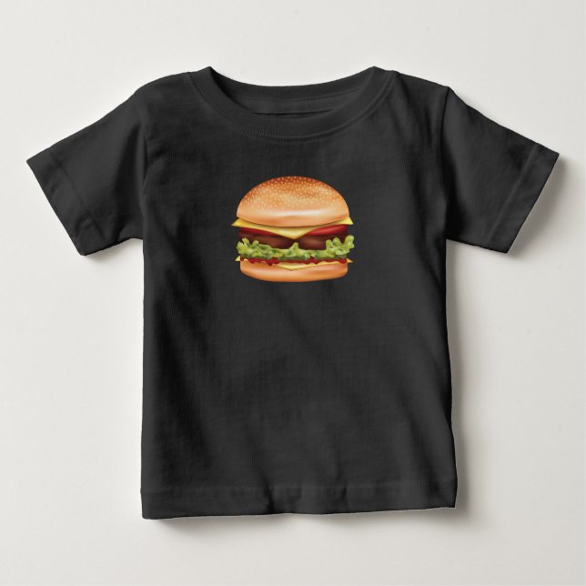 Camiseta De Bebé Ilustración de comida rápida de hamburguesa (Anverso)