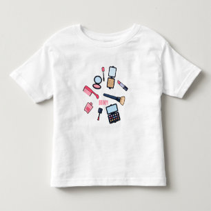 Camiseta De Bebé Ilustracion de cosméticos/personalizados de maquil