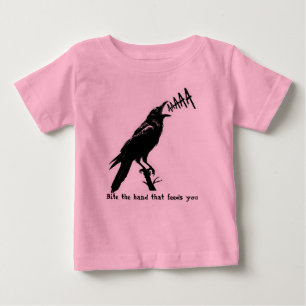 Camiseta De Bebé Ilustración de Cuervo Negro - Diseño de Arte de Es
