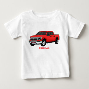 Camiseta De Bebé Ilustración de dibujos animados de camioneta picku