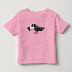 Camiseta De Bebé Ilustración de dibujos animados de coche de policí