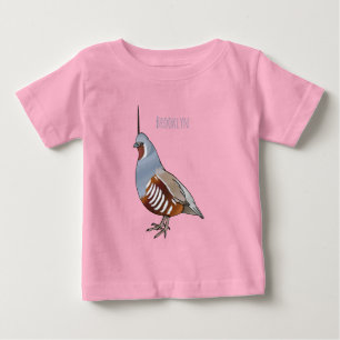 Camiseta De Bebé Ilustración de dibujos animados de codorniz de mon
