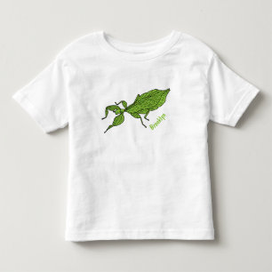 Camiseta De Bebé Ilustración de dibujos animados de insecto hoja ve