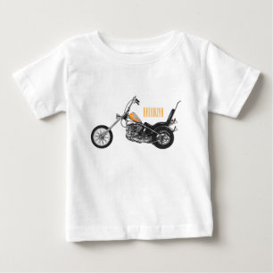Camiseta De Bebé Ilustración de dibujos animados de motocicleta Cho