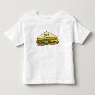 Camiseta De Bebé Ilustración de dibujos animados de sandwich
