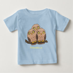 Camiseta De Bebé Ilustración de dibujos animados de trío de bebés b
