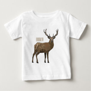 Camiseta De Bebé Ilustración de dibujos animados de venados