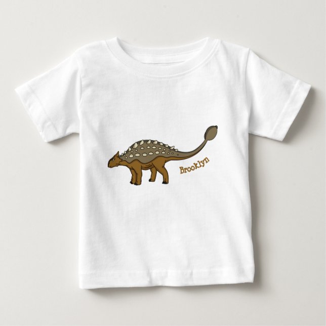 Camiseta De Bebé Ilustracion de dinosaurios blindados de Ankylosaur (Anverso)