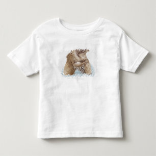 Camiseta De Bebé Ilustracion de dos osos de Brown que luchan en