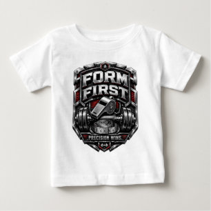 Camiseta De Bebé Ilustración de emblema de gimnasio metálico Form F