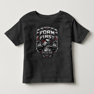 Camiseta De Bebé Ilustración de emblema de gimnasio metálico Form F