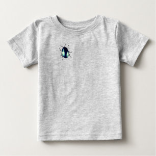 Camiseta De Bebé Ilustracion de escarabajo azul brillante