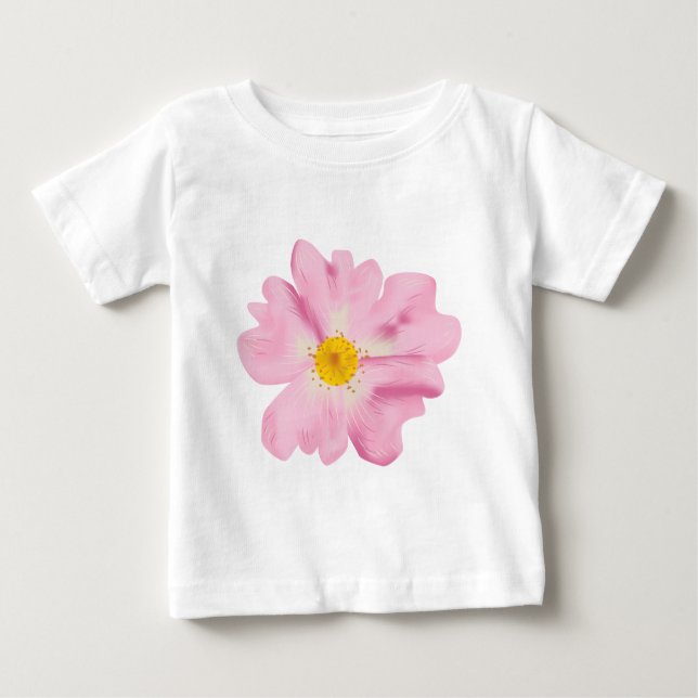 Camiseta De Bebé Ilustracion de flor rosa (Anverso)