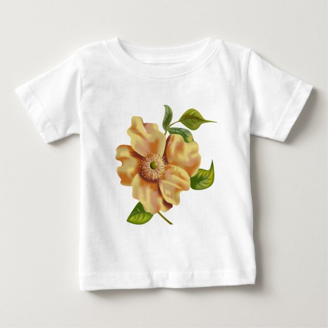 Camiseta De Bebé Ilustracion de flores amarillas (Anverso)
