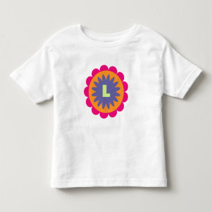 Camiseta De Bebé ilustracion de formas florales naranja y rosa