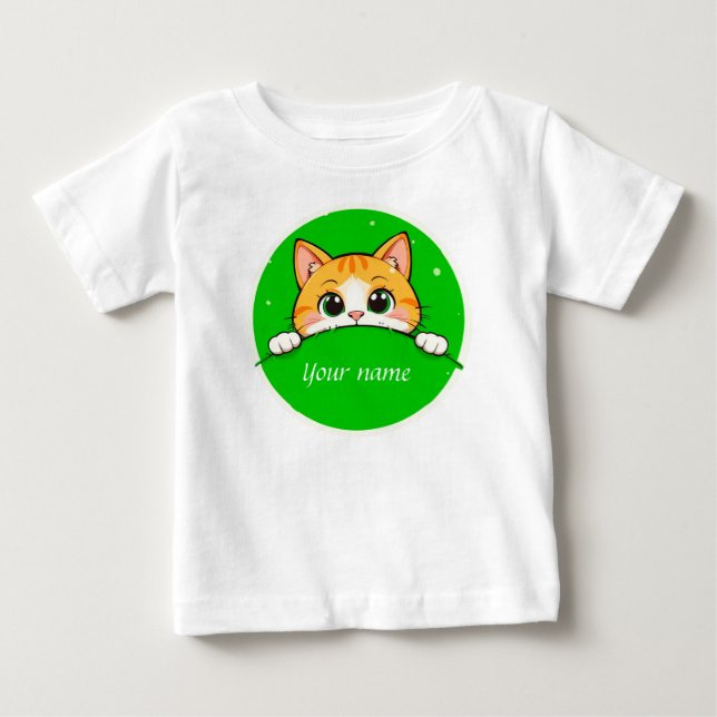 Camiseta De Bebé Ilustración de gato adorable (Anverso)