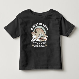 Camiseta De Bebé Ilustracion de Gato de Amante de Libros - Curva y