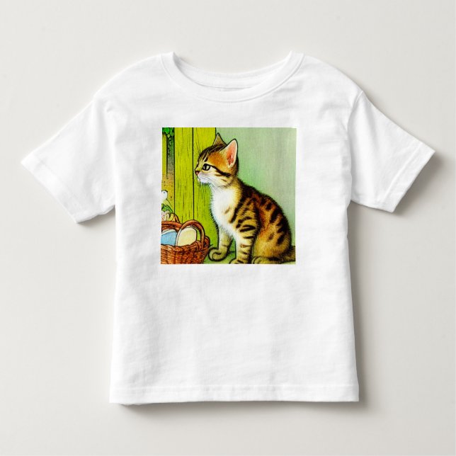 Camiseta De Bebé Ilustracion de gato de tabby de época (Anverso)