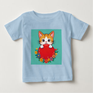 Camiseta De Bebé Ilustración de gato lindo