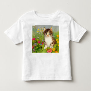 Camiseta De Bebé Ilustracion de gato sonriente vintage
