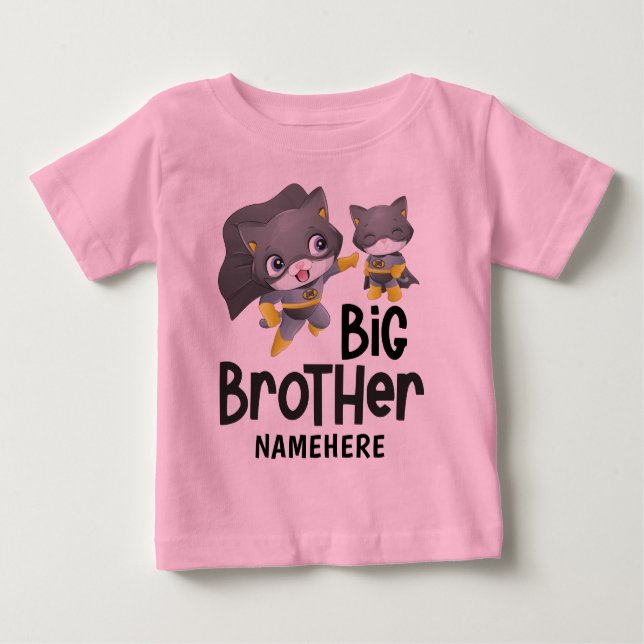 Camiseta De Bebé Ilustración de gato superhéroe del Gran Hermano co (Anverso)