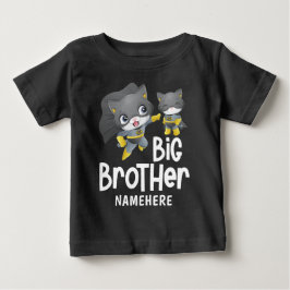 Camiseta De Bebé Ilustración de gato superhéroe del hermano mayor c