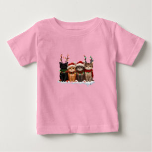 Camiseta De Bebé Ilustración de gatos de Navidad adorables – Gatito