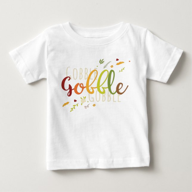 Camiseta De Bebé Ilustracion de guijarros de Acción de Gracias (Anverso)