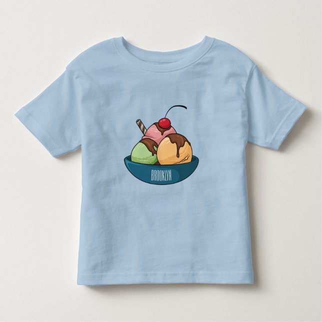 Camiseta De Bebé Ilustracion de helado personalizado (Anverso)
